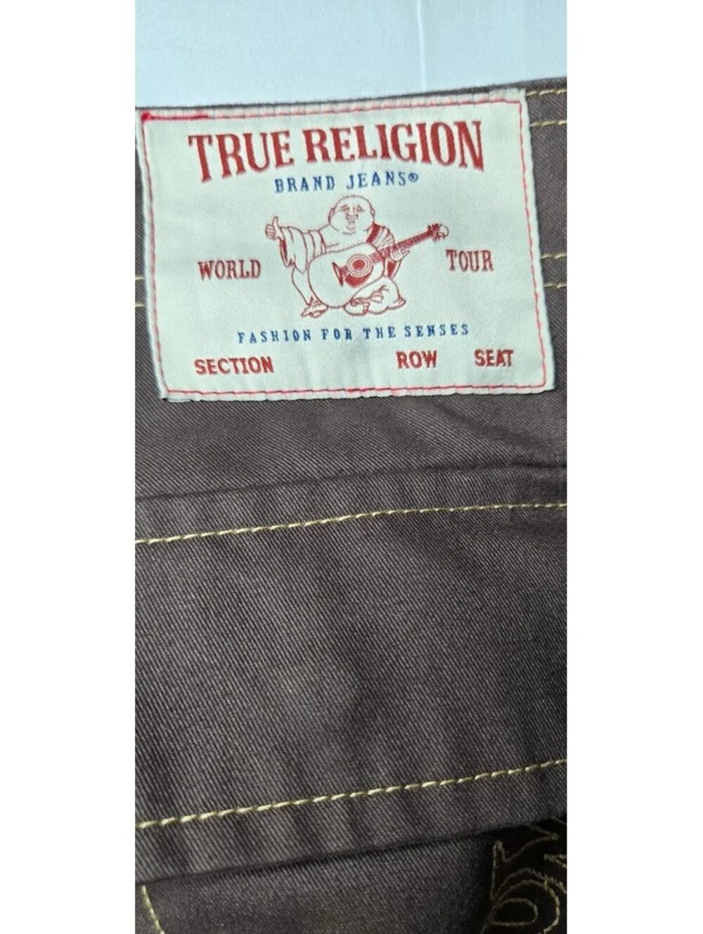 NWT True Religion Men's Warped Horseshoe Baggy Cargo Pants Bracken Brown 34x32